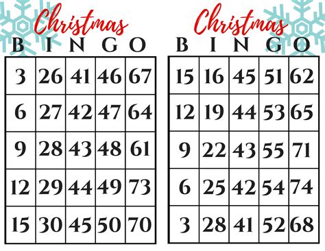 Christmas Bingo Cards