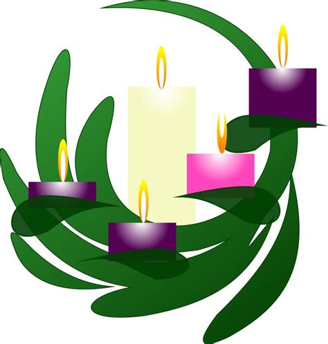 a group of candles sitting on top of green leaves