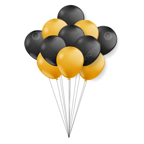 Golden And Black Balloons, Balloons, Decoration, Design PNG and Vector with Transparent ...