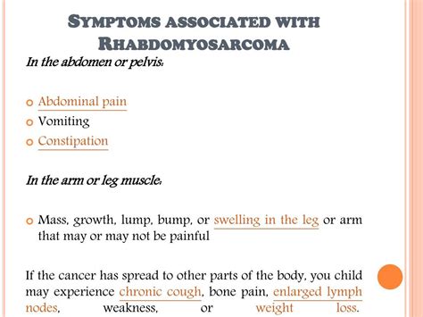 PPT - Rhabdomyosarcoma (RMS): Information on symptoms, diagnosis and treatment PowerPoint ...