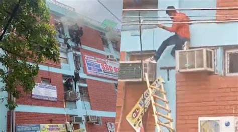 Fire at Delhi’s Mukherjee Nagar: Coaching centre students rappel down building to escape, 61 ...