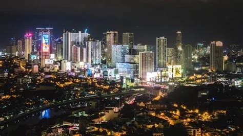 Manila Skyline Time Lapse View at Night,... | Stock Video | Pond5