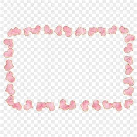 HD Pink Cute Hearts Frame Transparent Background | Citypng