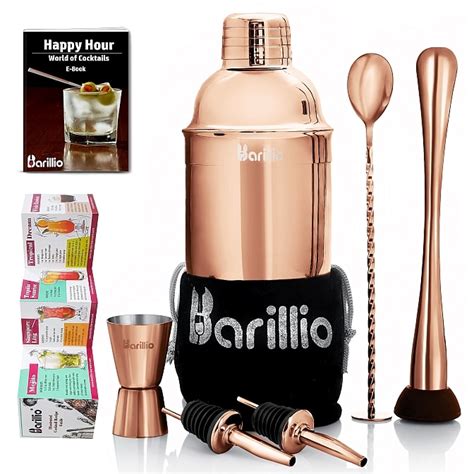 Cocktail Shaker Set Drink Mixer (Rose-Copper) - Barillio