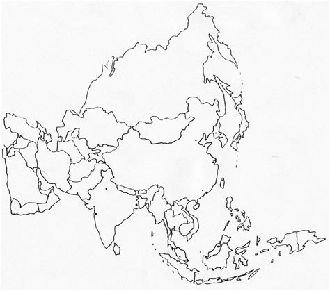 Printable Blank Asia Map