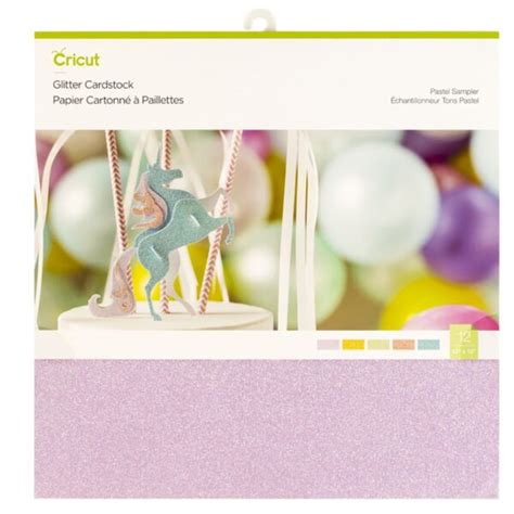 Cricut Glitter Cardstock 30x30cm 10-sheet Sampler (Pastel) - BonBlom Online