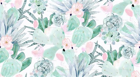 Pastel Aesthetic Succulent Wallpaper