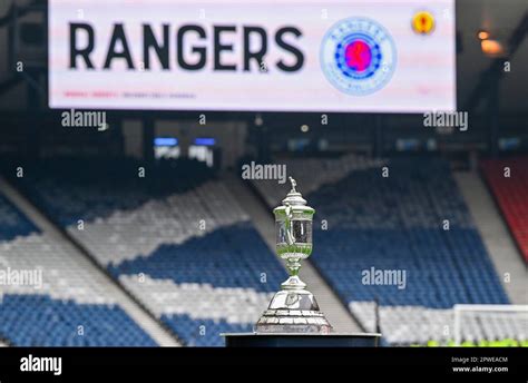 Glasgow, UK. 30th Apr, 2023. The Scottish Cup on display before the ...