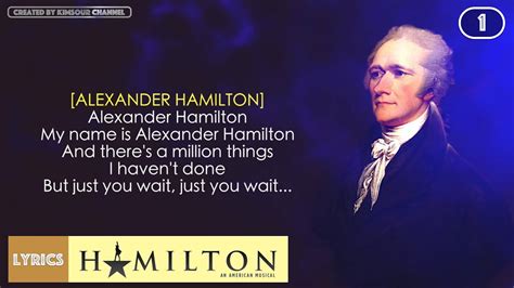 #1 Hamilton - Alexander Hamilton (VIDEO LYRICS) - YouTube