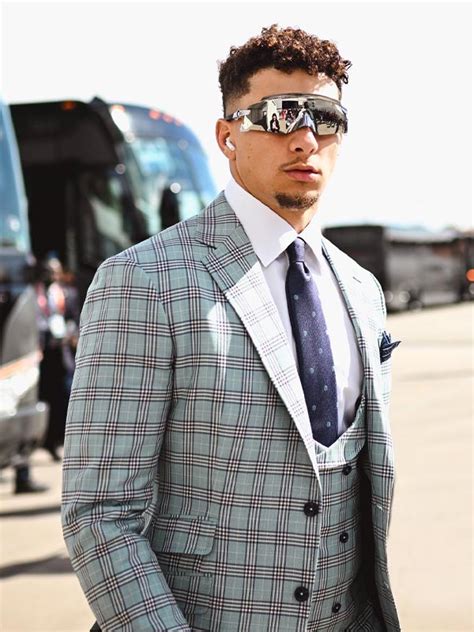 Patrick Mahomes Gray Check Suit | Free Shipping - Mjackets