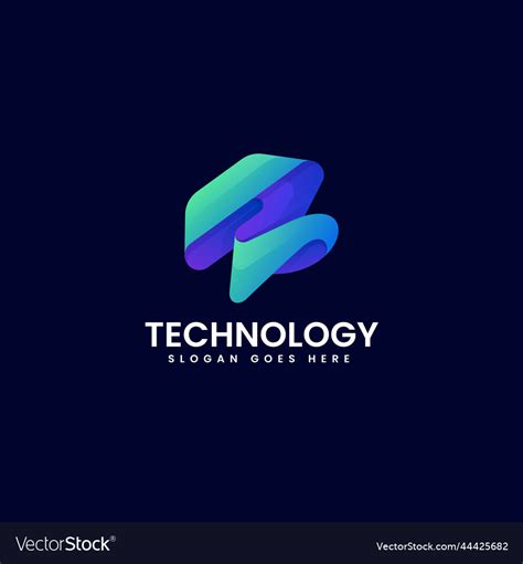 Logo technology gradient colorful style Royalty Free Vector