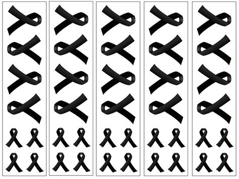 40 Black Ribbon Temporary Tattoos: Awareness Tattoo | Etsy