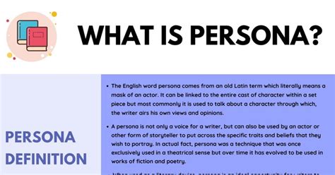 Persona: Definition, Examples of Persona in Speech and Literature • 7ESL