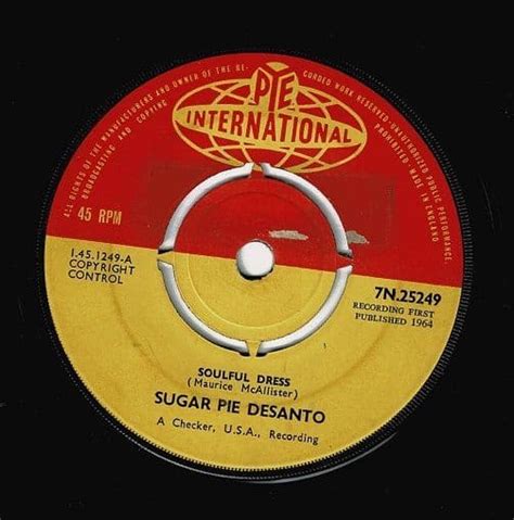 SUGAR PIE DESANTO Soulful Dress Vinyl Record 7 Inch Pye 1964