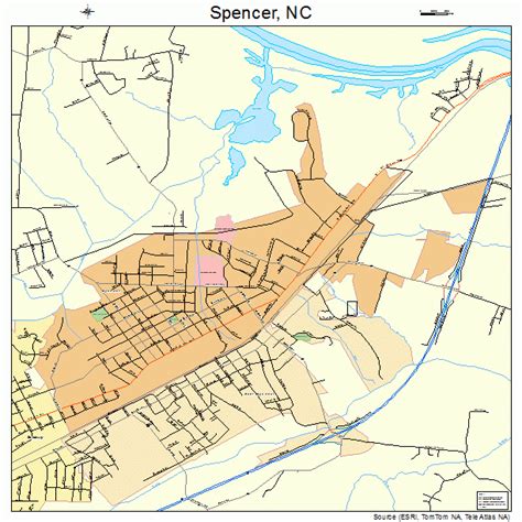 Spencer North Carolina Street Map 3763760