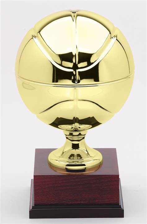 Regulation size gold plated basketball perpetualThe Trophy Trolley