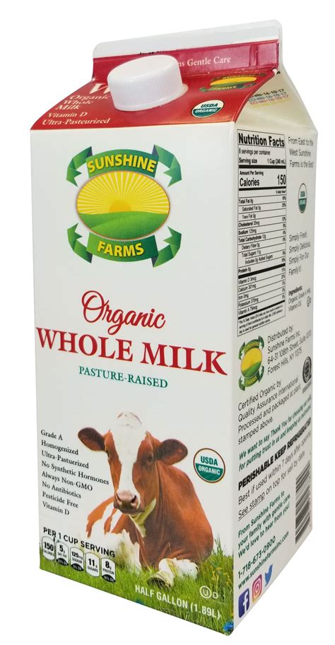 Organic Whole Milk – sunshinefarms