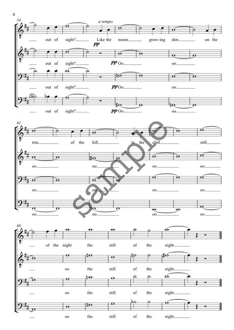 In the Still of the Night - TTBB - Alan Simmons Music - Choral Sheet ...