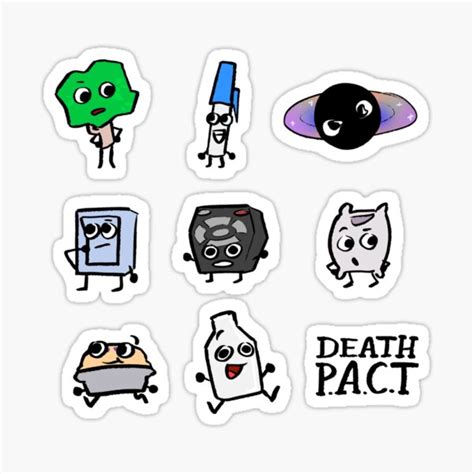 "BFB DEATH PACT Pack " Sticker for Sale by PaintedTrash | Redbubble