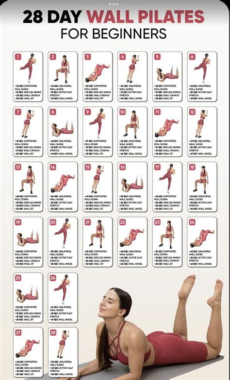 28-Day Wall Pilates Challenge: Strengthen, Tone, Transform! | Pilates for beginners, Pilates ...