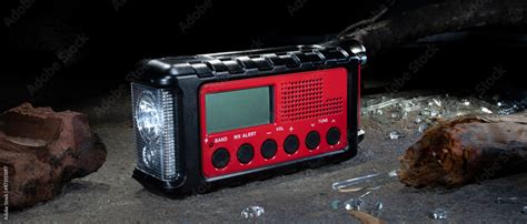 Emergency weather radio with debris Stock Photo | Adobe Stock