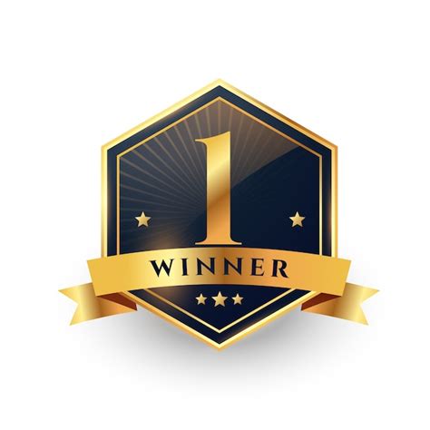 Free Vector | First place number one winner golden label design