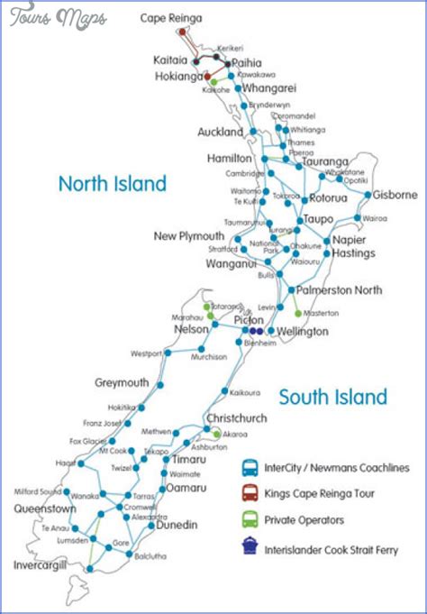 New Zealand Railway Map - ToursMaps.com