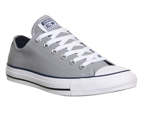 Converse Allstar Low Leather Trainer in Gray (Grey) | Lyst