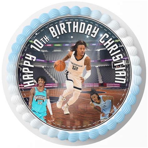 Ja Morant Memphis Grizzlies Edible Cake Toppers Round – Ediblecakeimage