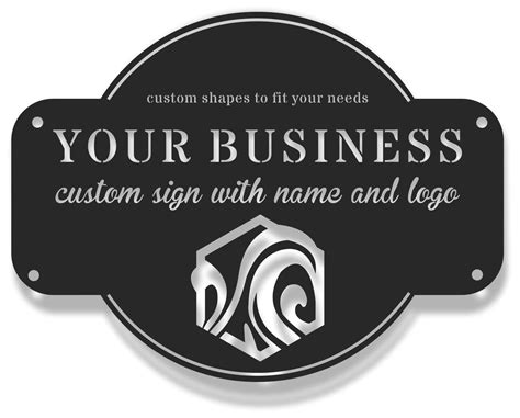 Metal Custom Business Sign | Custom Metal Business Logo Sign | 14 Colo – 24 Hour Crafts