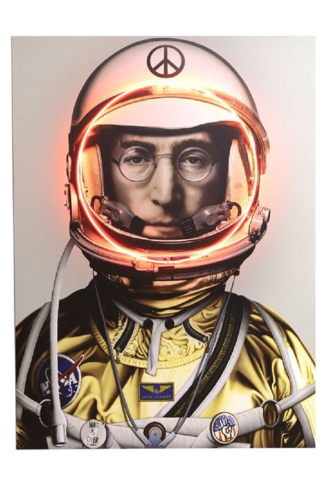Gold John Lennon Neon Wall Art - Andrew Martin Space Man Lennon | OROA