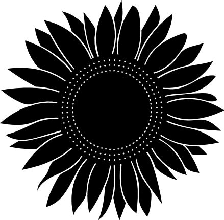 sunflower silhouette, summer free svg file - SVG Heart