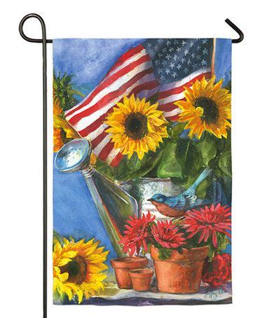 Evergreen Patriotic Sunflower Flag | zulily | Garden flags, Blue bird, Flag