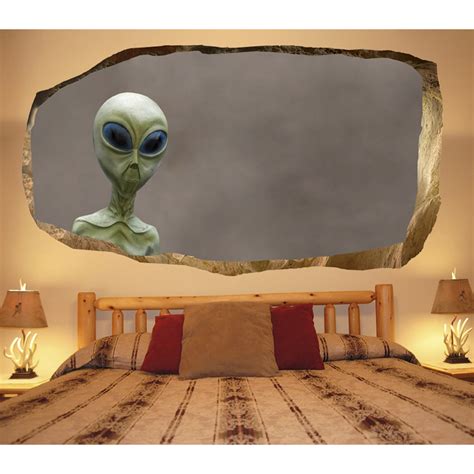 Startonight 3D Mural Wall Art Photo Decor Alien in my Bedroom Amazing Dual View Surprise Wall ...