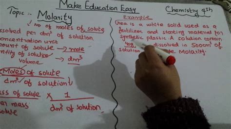 Chemistry concept of molarity with example / Make education easy ...