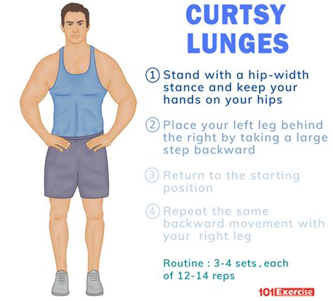 Curtsy Lunge | 101Exercise.com