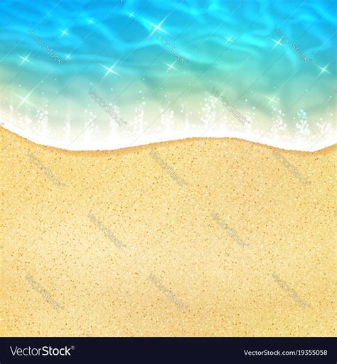 Sea beach or ocean shore sand and waves Royalty Free Vector