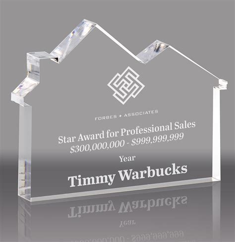 Acrylic Real Estate/Home Awards - Engraved