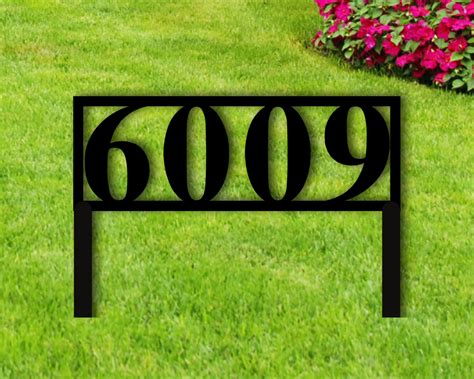 Metal House Numbers Yard Stake with Powder Coat- Personalized Address ...