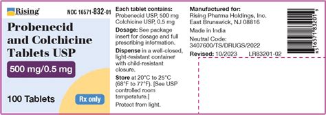 Probenecid and Colchicine Tablets USP Rx only