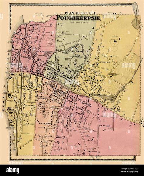 Map of Poughkeepsie. 1867 Stock Photo - Alamy