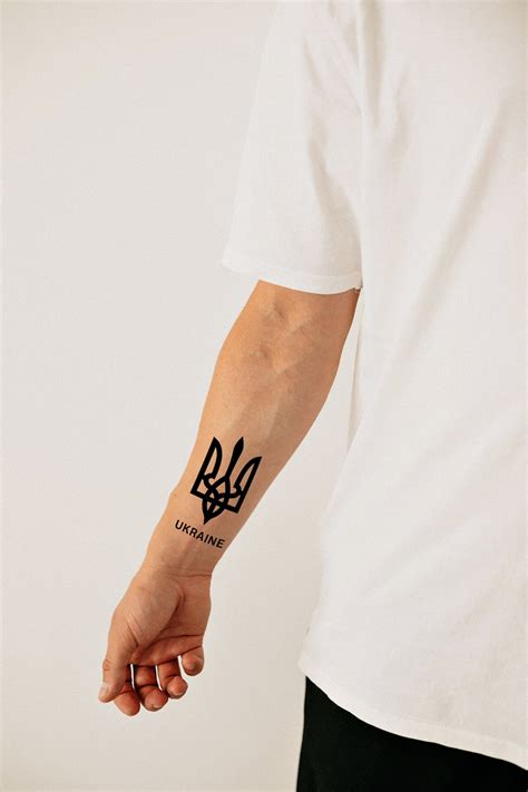 Temporary Tattoo Ukrainian Symbol Support Ukraine Temp - Etsy