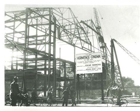 Photograph of the construction of the Hermitage Cinema, Hitchin; C ...