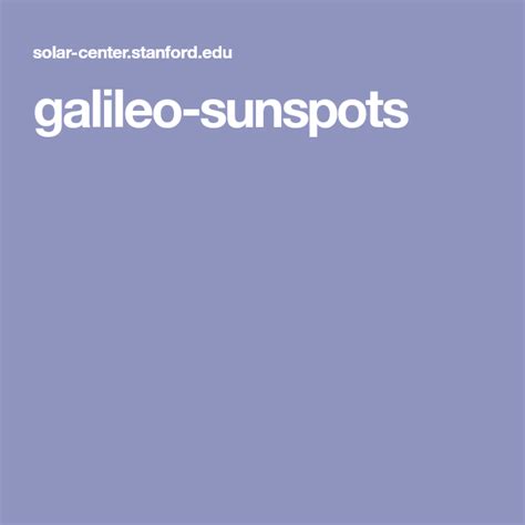 galileo-sunspots | Sunspots, Science