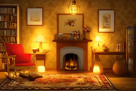 Cozy Cottage Room Digital Graphic · Creative Fabrica