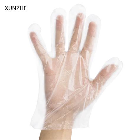 XUNZHE 100PC Eco Friendly Transparent Glove Food grade Disposable ...