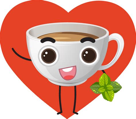 Tea cup cartoon character 10516137 Vector Art at Vecteezy