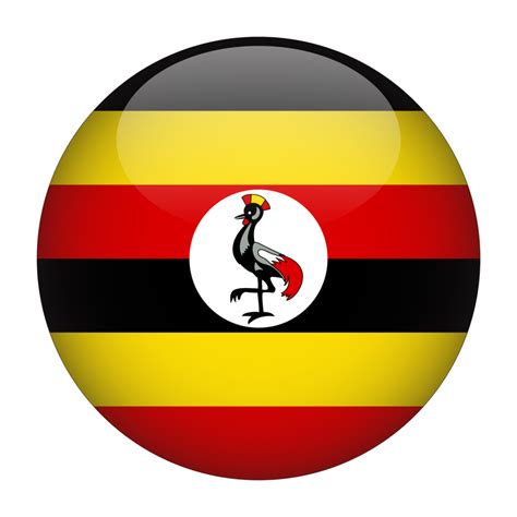 Uganda 3D Rounded Flag with Transparent Background 15272098 PNG