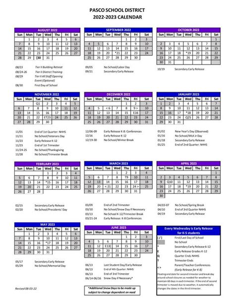 2022-23 Pasco County Public School Calendar Highlights (Revised) | New Port Richey, FL Patch