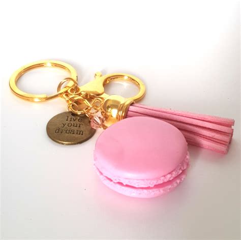 Kawaii Cute Miniature Live Your Dream French Macaron Keychains and Bag ...